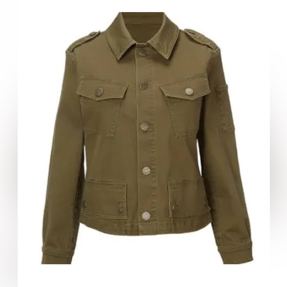 Cabi Evan’s Olive Green Button-Up Jacket size L New